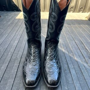 Tony Lama Signature Series Black Alligator Leather Boots